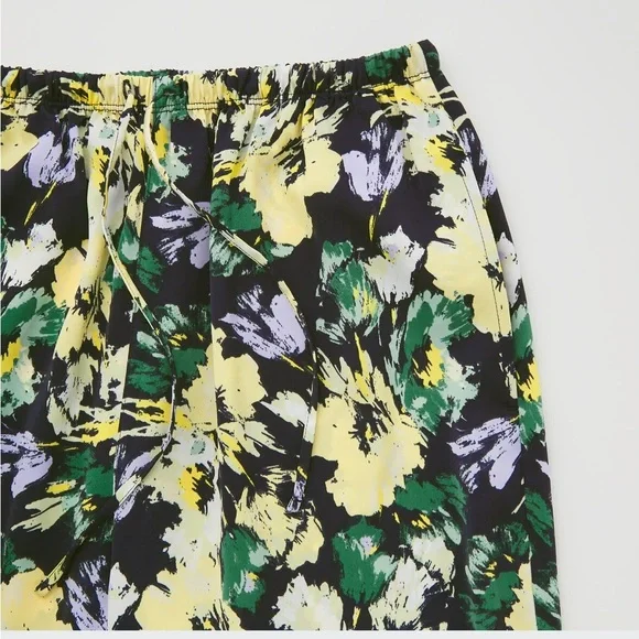 Uniqlo Satin Drape Jogger Trouser Floral Print Women's Pants Size XL - Picture 2 of 8